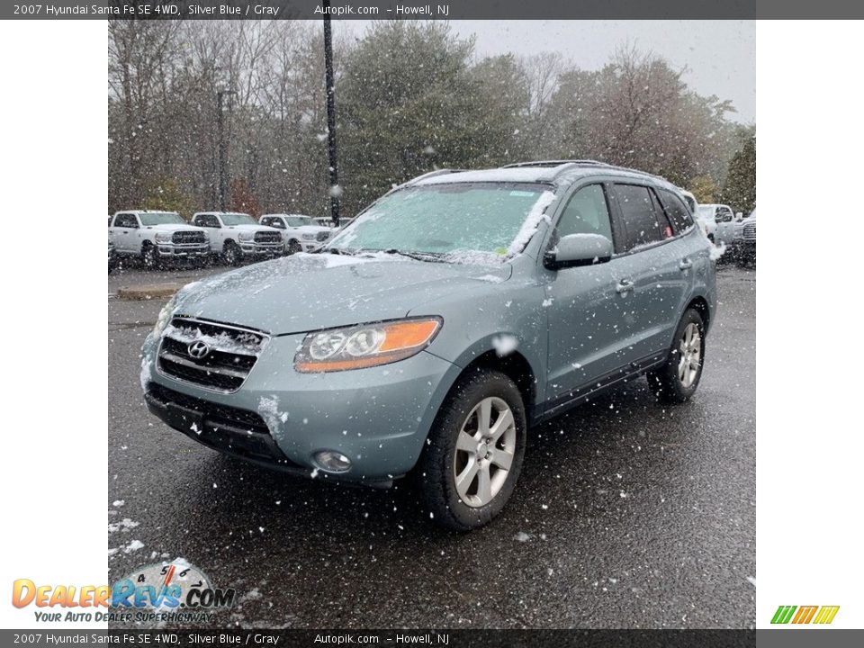 2007 Hyundai Santa Fe SE 4WD Silver Blue / Gray Photo #1