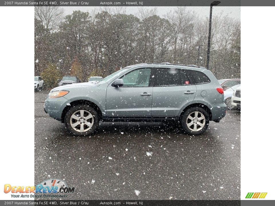 2007 Hyundai Santa Fe SE 4WD Silver Blue / Gray Photo #4