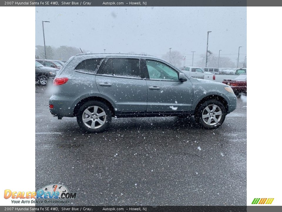 2007 Hyundai Santa Fe SE 4WD Silver Blue / Gray Photo #6