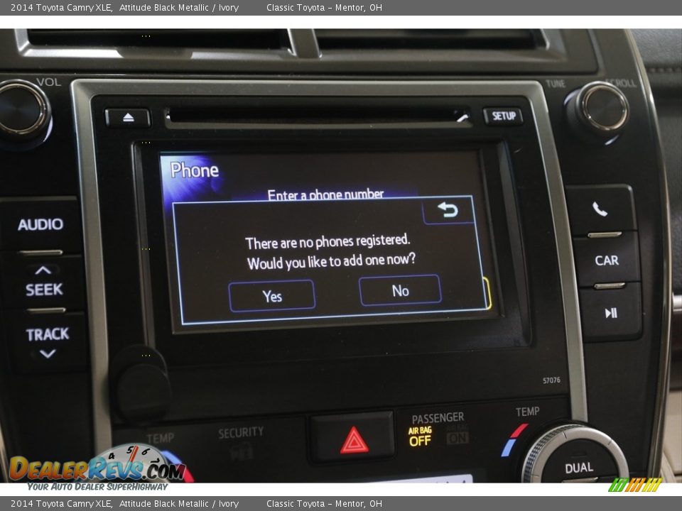 2014 Toyota Camry XLE Attitude Black Metallic / Ivory Photo #11