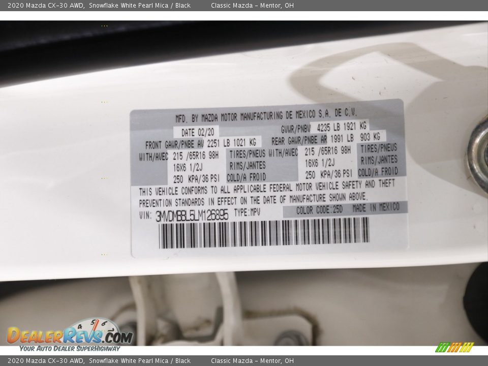 2020 Mazda CX-30 AWD Snowflake White Pearl Mica / Black Photo #20