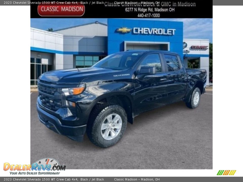 2023 Chevrolet Silverado 1500 WT Crew Cab 4x4 Black / Jet Black Photo #1