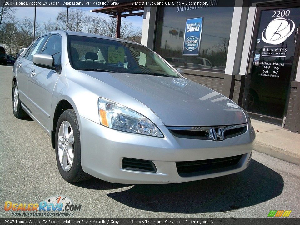 2007 Honda Accord EX Sedan Alabaster Silver Metallic / Gray Photo #2