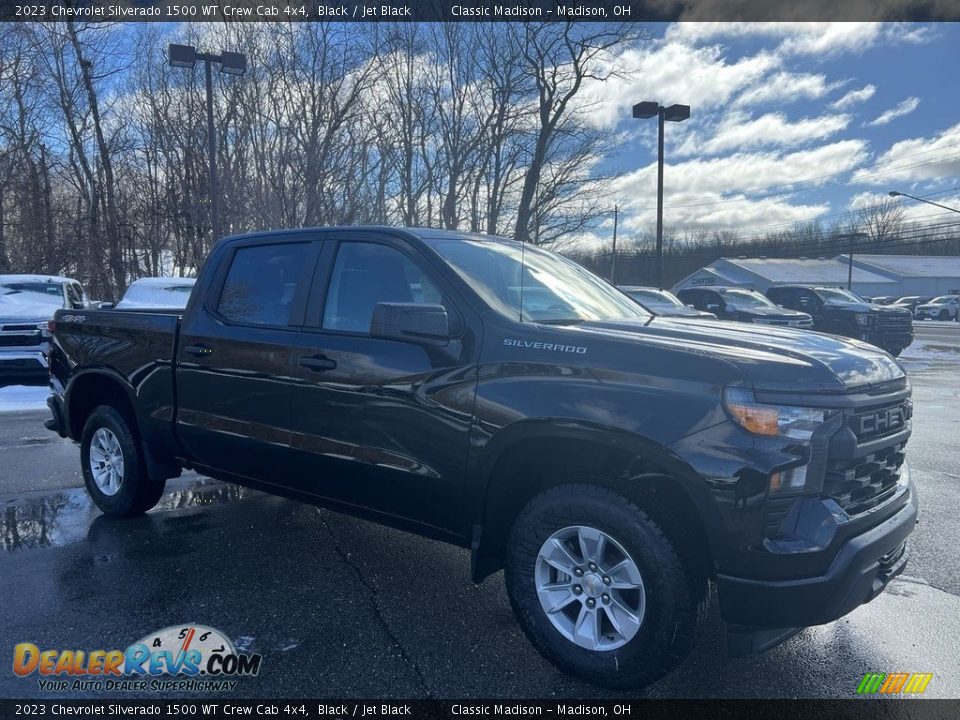2023 Chevrolet Silverado 1500 WT Crew Cab 4x4 Black / Jet Black Photo #4