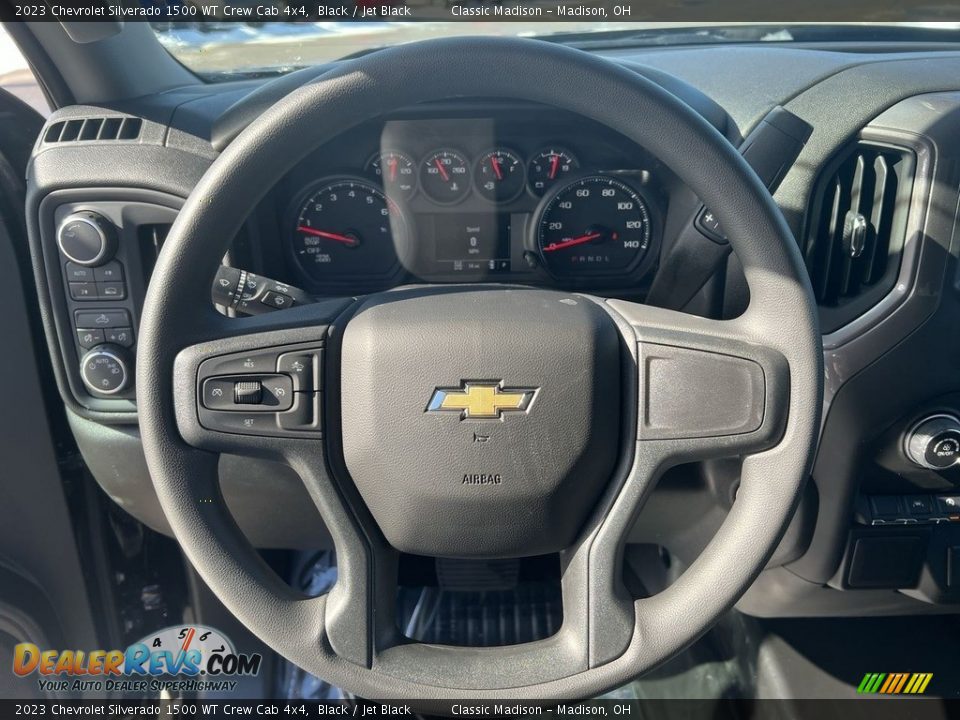 2023 Chevrolet Silverado 1500 WT Crew Cab 4x4 Black / Jet Black Photo #9