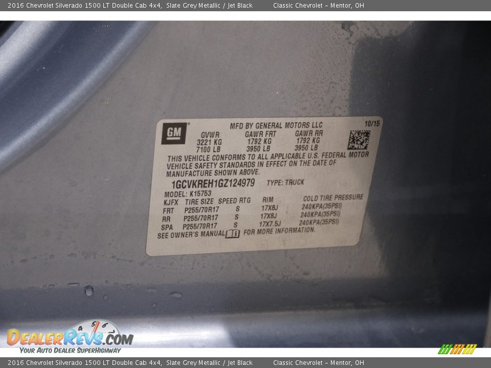 2016 Chevrolet Silverado 1500 LT Double Cab 4x4 Slate Grey Metallic / Jet Black Photo #22