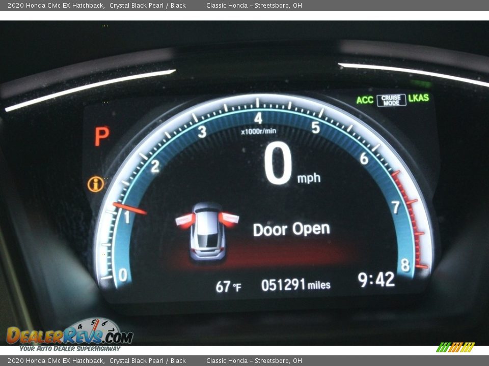 2020 Honda Civic EX Hatchback Crystal Black Pearl / Black Photo #26