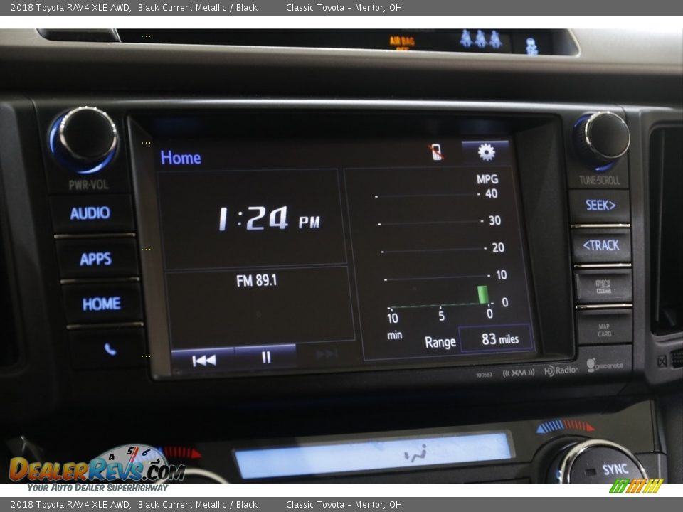 2018 Toyota RAV4 XLE AWD Black Current Metallic / Black Photo #12