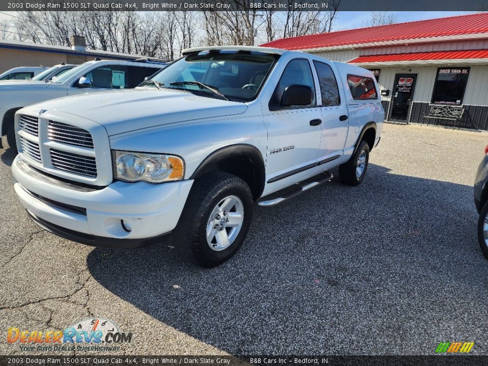 2003 Dodge Ram 1500 SLT Quad Cab 4x4 Bright White / Dark Slate Gray Photo #2