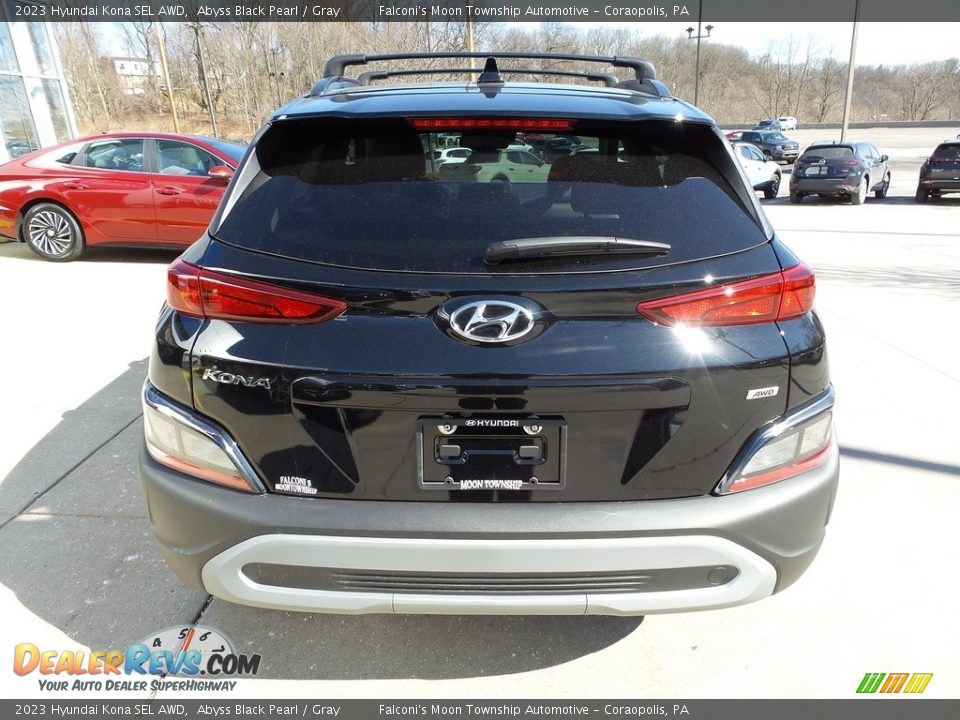 2023 Hyundai Kona SEL AWD Abyss Black Pearl / Gray Photo #3