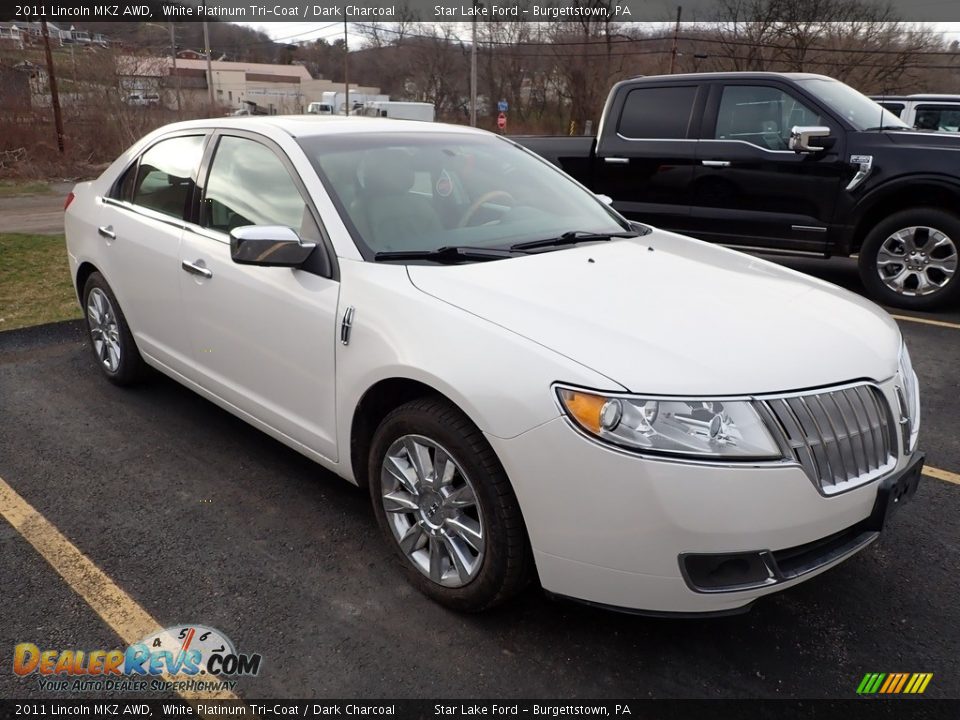 2011 Lincoln MKZ AWD White Platinum Tri-Coat / Dark Charcoal Photo #2