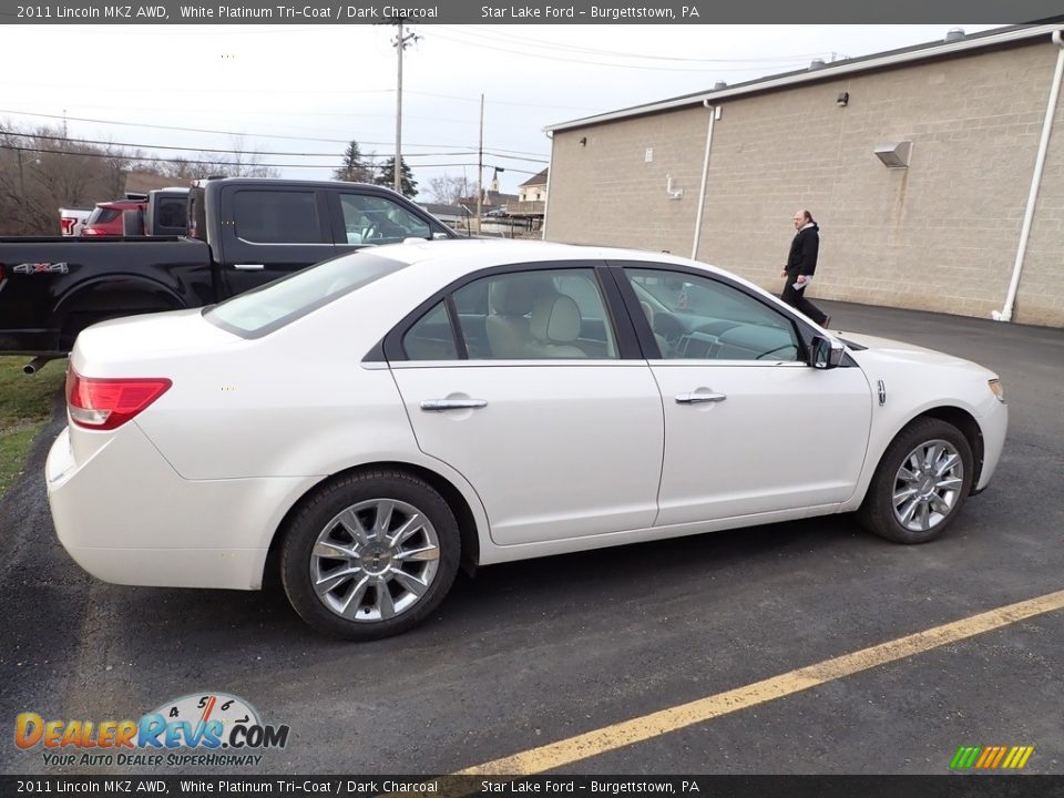 2011 Lincoln MKZ AWD White Platinum Tri-Coat / Dark Charcoal Photo #3