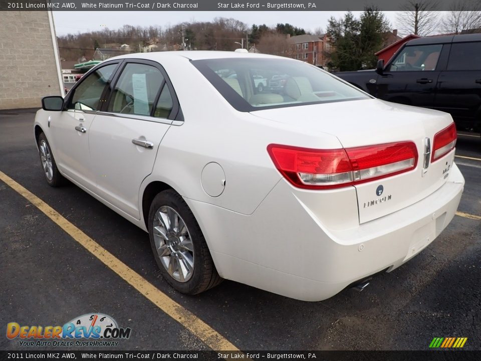 2011 Lincoln MKZ AWD White Platinum Tri-Coat / Dark Charcoal Photo #4