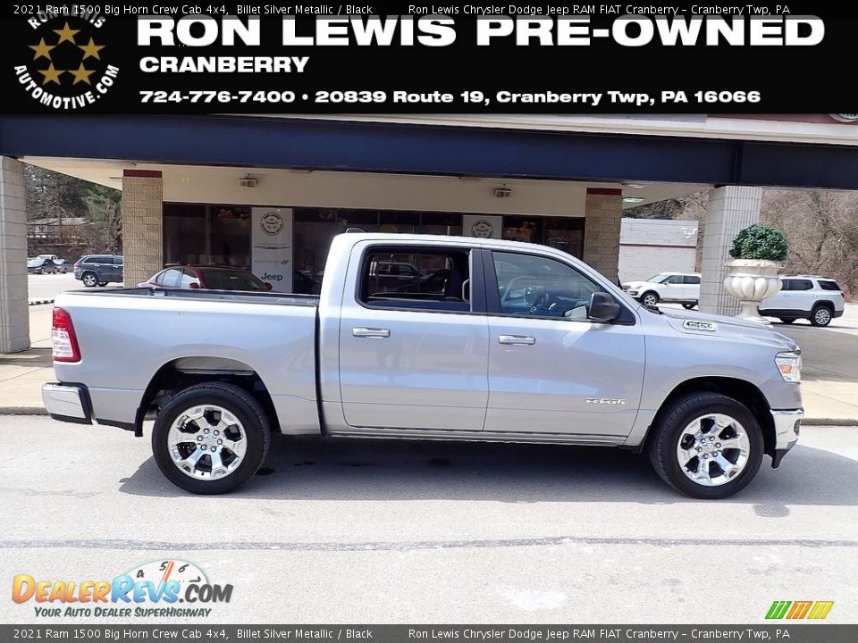 2021 Ram 1500 Big Horn Crew Cab 4x4 Billet Silver Metallic / Black Photo #1