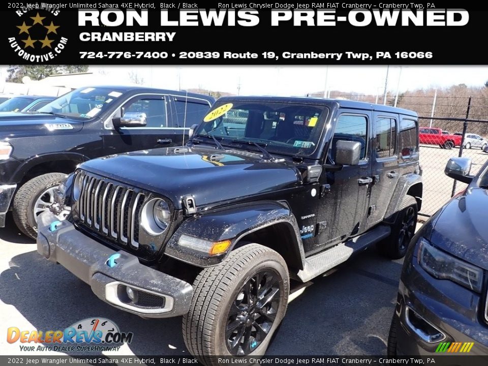 2022 Jeep Wrangler Unlimited Sahara 4XE Hybrid Black / Black Photo #1