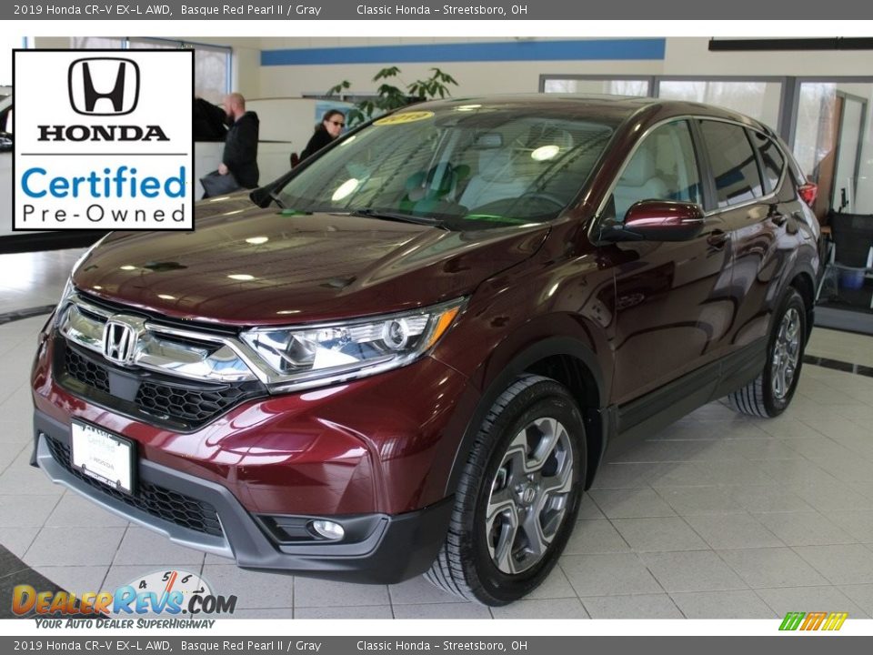 2019 Honda CR-V EX-L AWD Basque Red Pearl II / Gray Photo #1