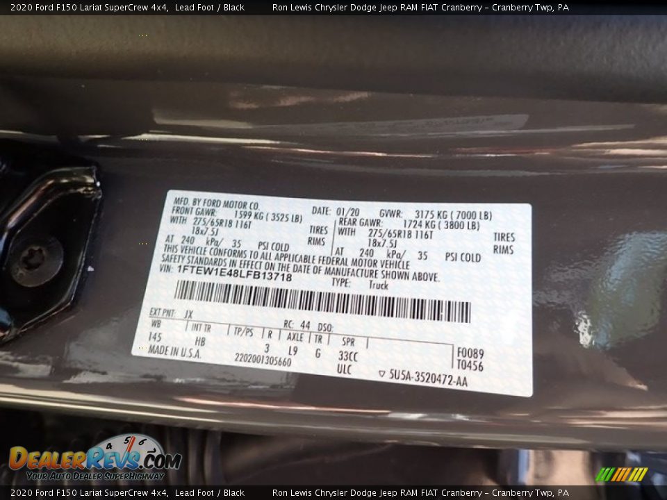 2020 Ford F150 Lariat SuperCrew 4x4 Lead Foot / Black Photo #20