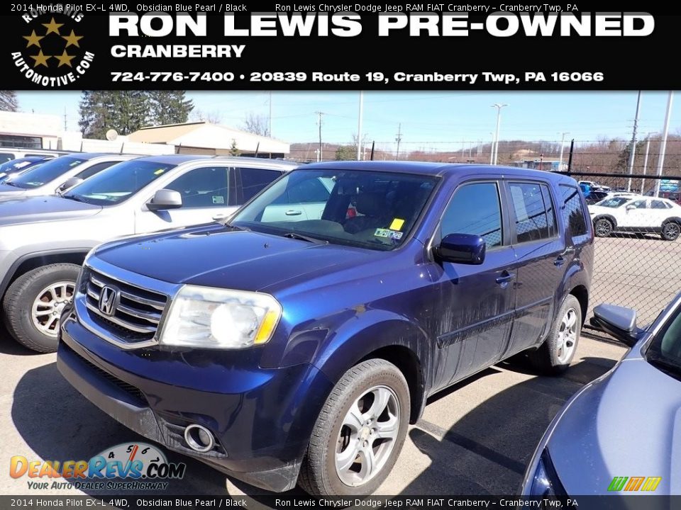 2014 Honda Pilot EX-L 4WD Obsidian Blue Pearl / Black Photo #1