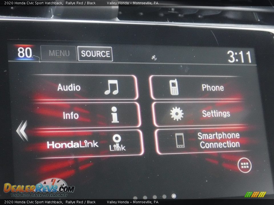 2020 Honda Civic Sport Hatchback Rallye Red / Black Photo #16