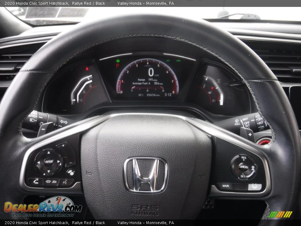 2020 Honda Civic Sport Hatchback Rallye Red / Black Photo #21