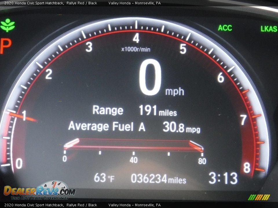 2020 Honda Civic Sport Hatchback Rallye Red / Black Photo #32