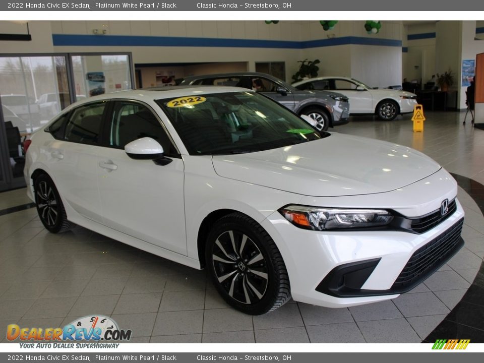 2022 Honda Civic EX Sedan Platinum White Pearl / Black Photo #3