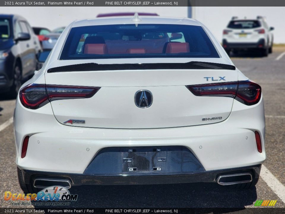 2021 Acura TLX Sedan Platinum White Pearl / Red Photo #7