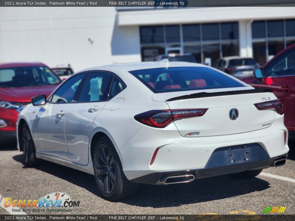 2021 Acura TLX Sedan Platinum White Pearl / Red Photo #8