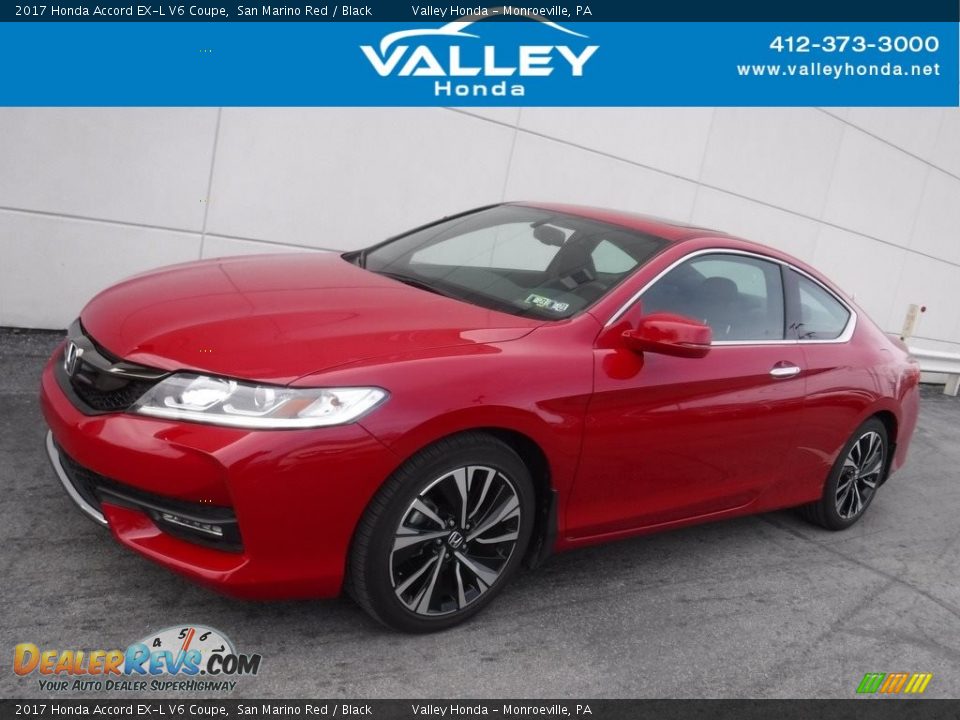 2017 Honda Accord EX-L V6 Coupe San Marino Red / Black Photo #1