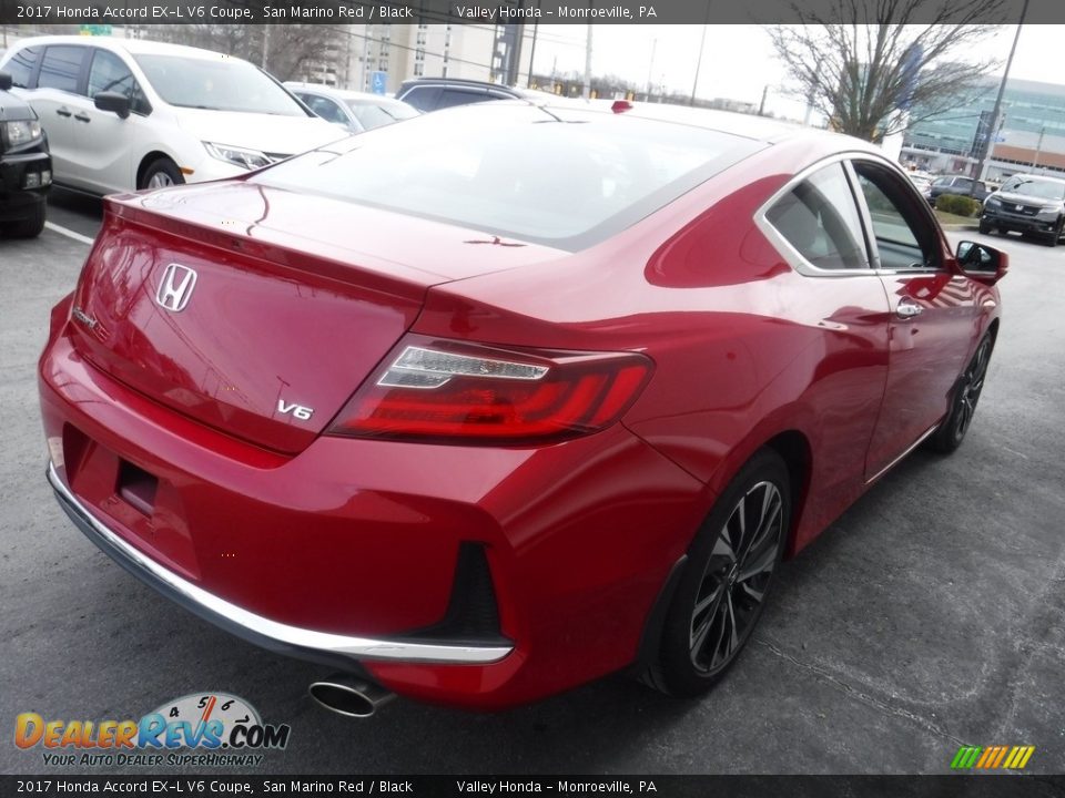 2017 Honda Accord EX-L V6 Coupe San Marino Red / Black Photo #7