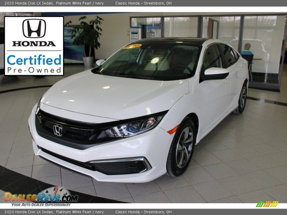 2020 Honda Civic LX Sedan Platinum White Pearl / Ivory Photo #1