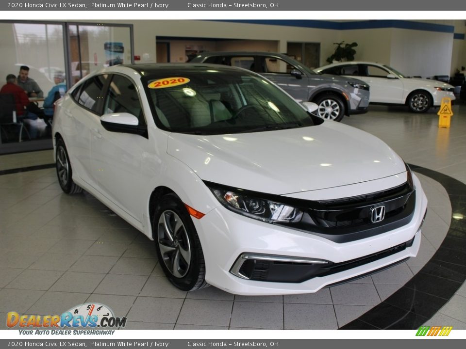 2020 Honda Civic LX Sedan Platinum White Pearl / Ivory Photo #4