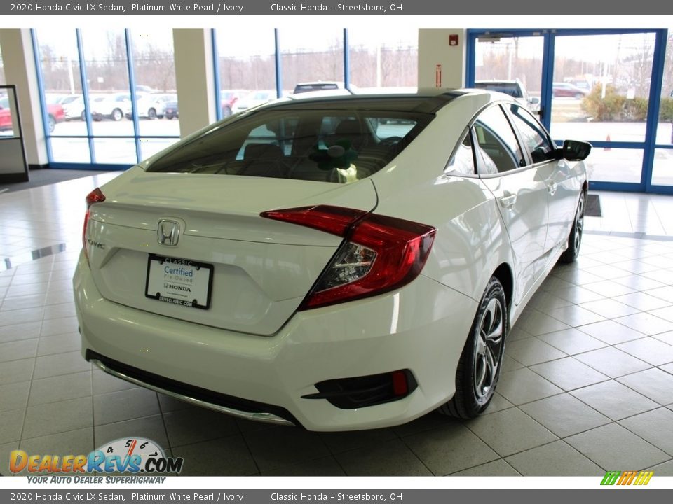 2020 Honda Civic LX Sedan Platinum White Pearl / Ivory Photo #8
