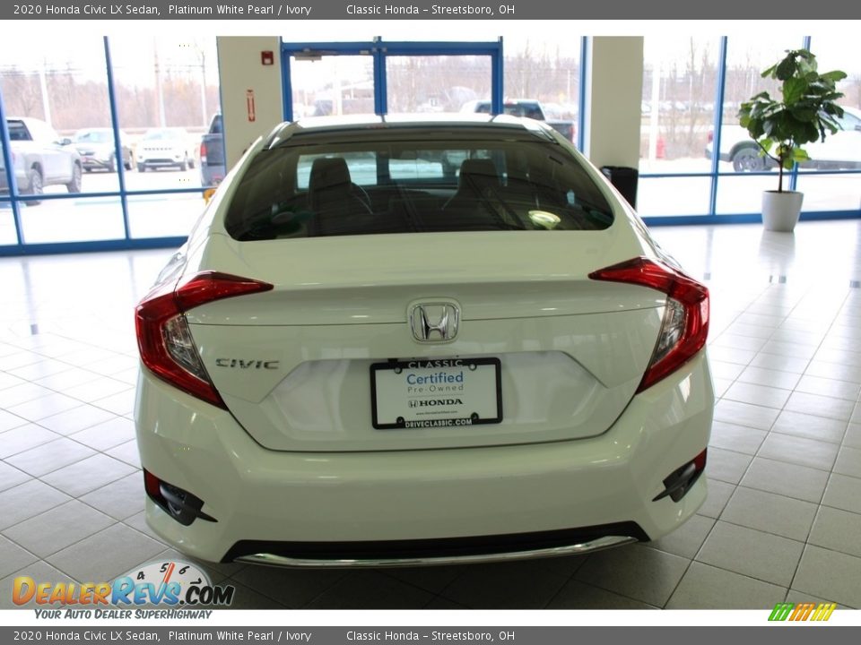 2020 Honda Civic LX Sedan Platinum White Pearl / Ivory Photo #9