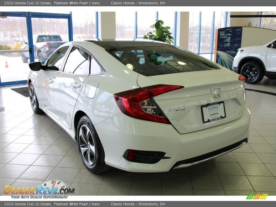 2020 Honda Civic LX Sedan Platinum White Pearl / Ivory Photo #10