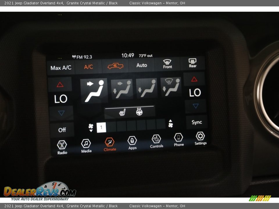 2021 Jeep Gladiator Overland 4x4 Granite Crystal Metallic / Black Photo #12