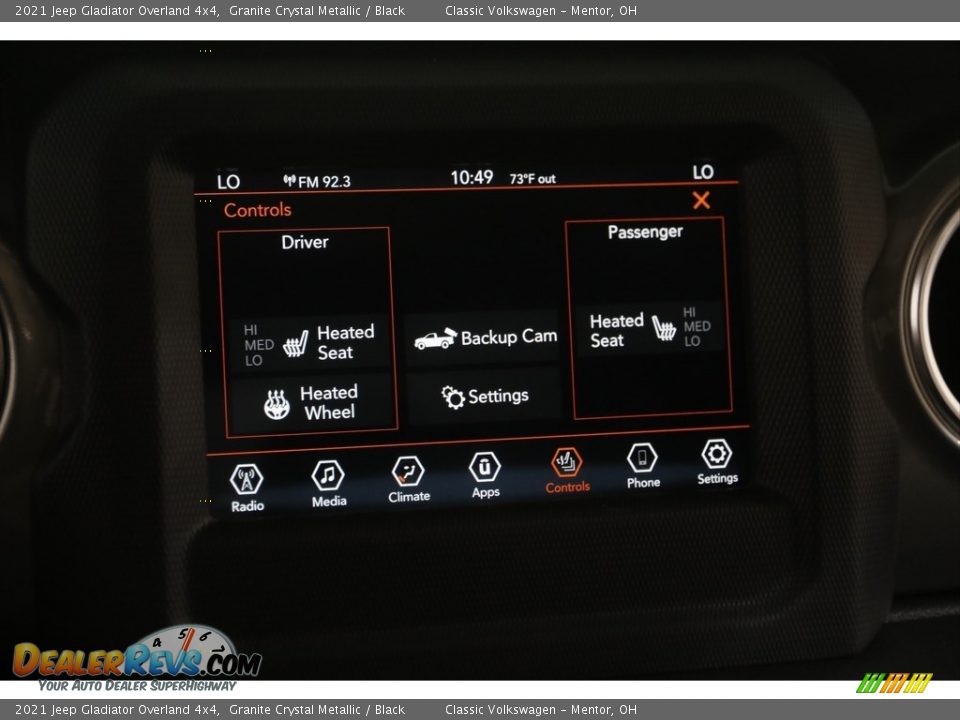 2021 Jeep Gladiator Overland 4x4 Granite Crystal Metallic / Black Photo #13