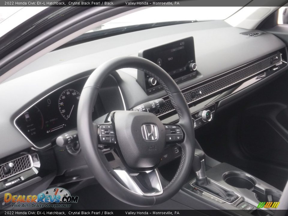 2022 Honda Civic EX-L Hatchback Crystal Black Pearl / Black Photo #10