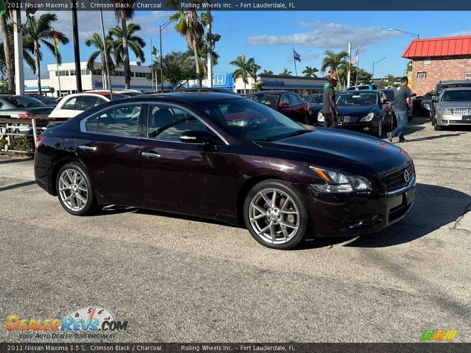 2011 Nissan Maxima 3.5 S Crimson Black / Charcoal Photo #8
