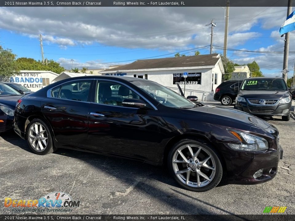 2011 Nissan Maxima 3.5 S Crimson Black / Charcoal Photo #12