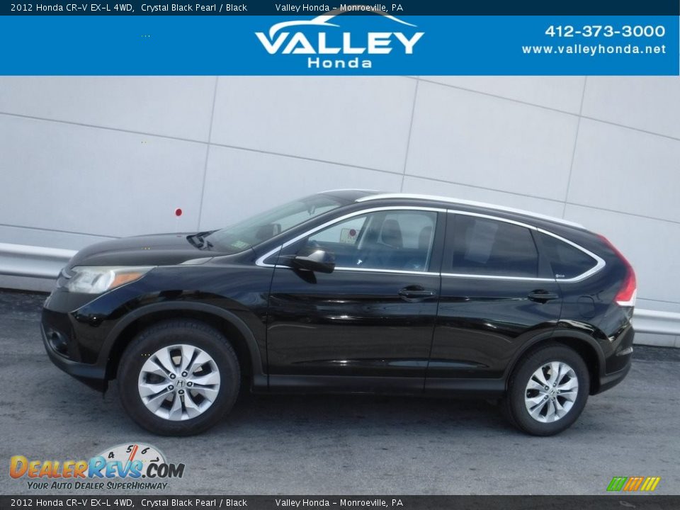 2012 Honda CR-V EX-L 4WD Crystal Black Pearl / Black Photo #2