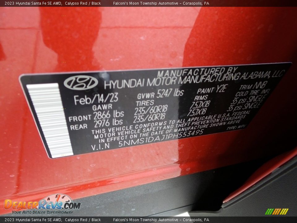 2023 Hyundai Santa Fe SE AWD Calypso Red / Black Photo #18