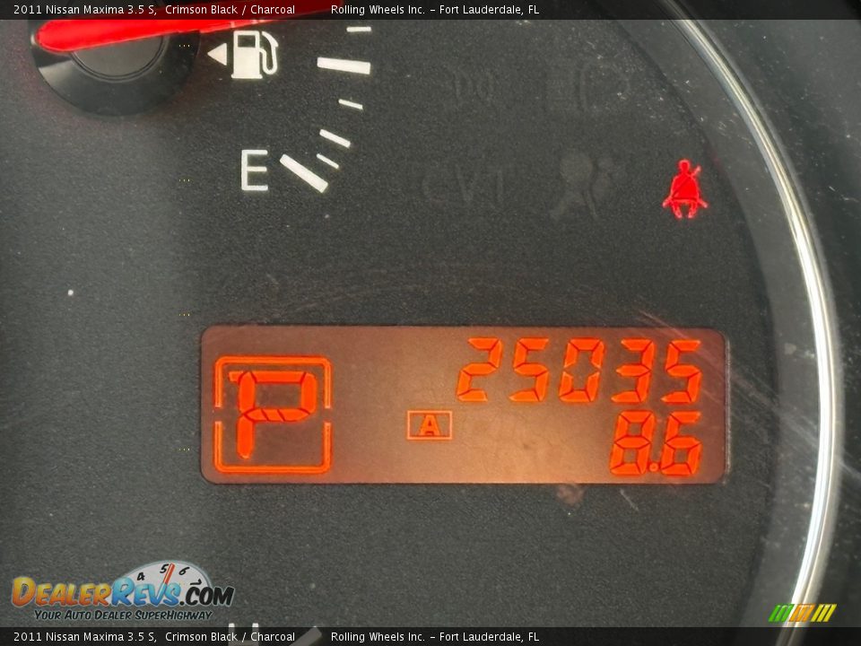 2011 Nissan Maxima 3.5 S Crimson Black / Charcoal Photo #28