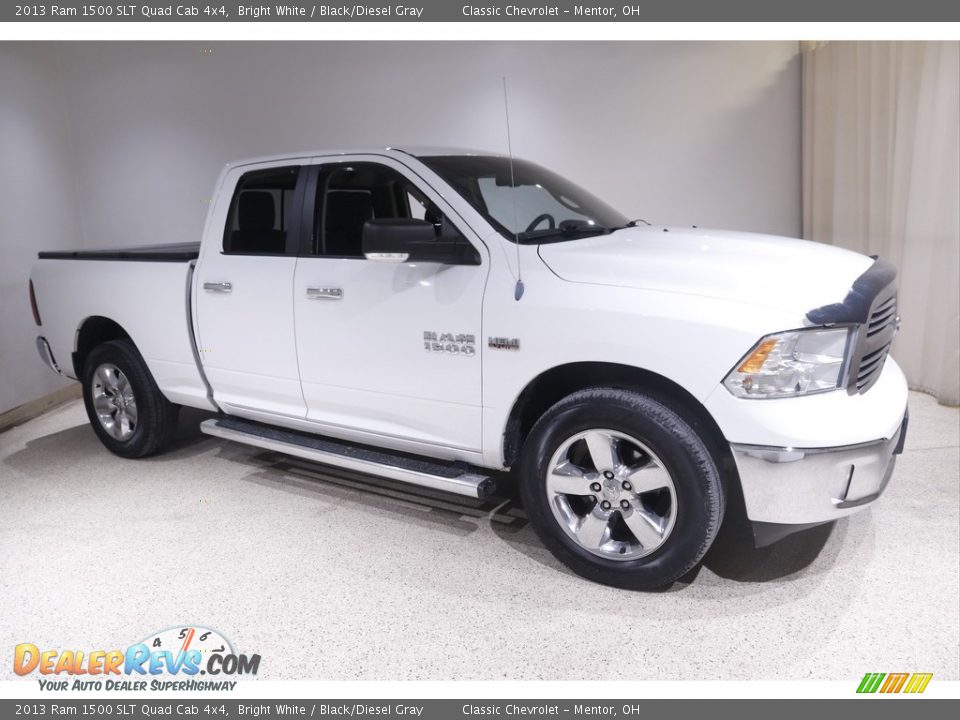 2013 Ram 1500 SLT Quad Cab 4x4 Bright White / Black/Diesel Gray Photo #1