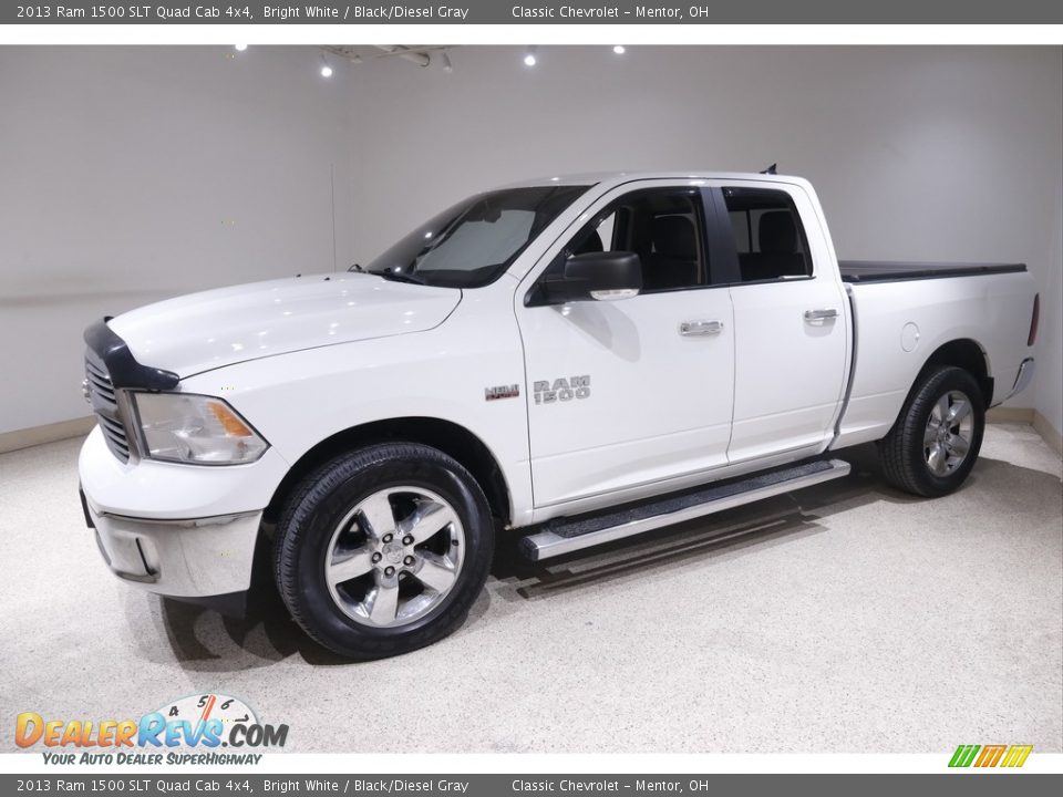 2013 Ram 1500 SLT Quad Cab 4x4 Bright White / Black/Diesel Gray Photo #3