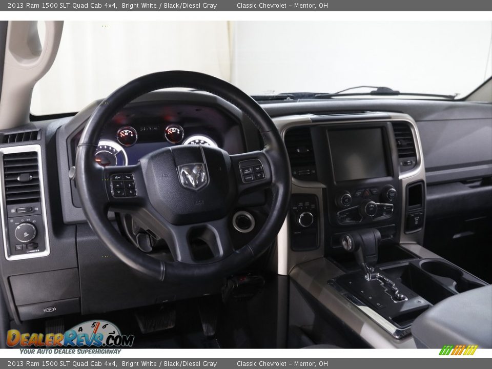 2013 Ram 1500 SLT Quad Cab 4x4 Bright White / Black/Diesel Gray Photo #6