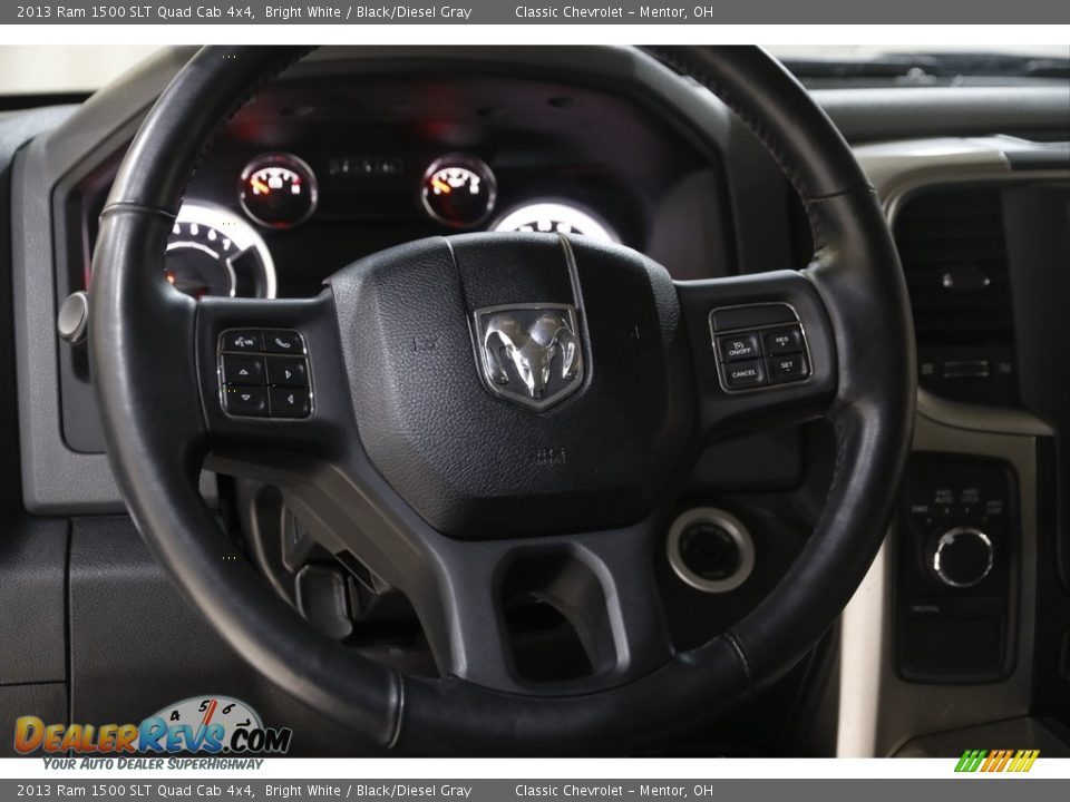 2013 Ram 1500 SLT Quad Cab 4x4 Bright White / Black/Diesel Gray Photo #7