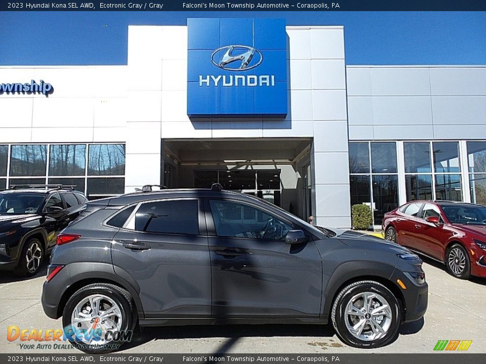 Ecotronic Gray 2023 Hyundai Kona SEL AWD Photo #1