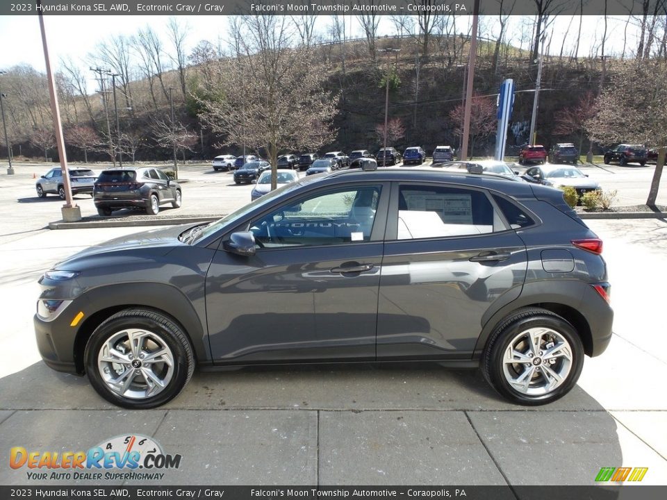 Ecotronic Gray 2023 Hyundai Kona SEL AWD Photo #6