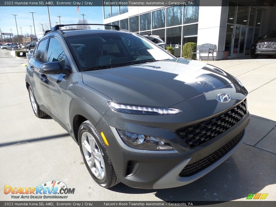 Ecotronic Gray 2023 Hyundai Kona SEL AWD Photo #9